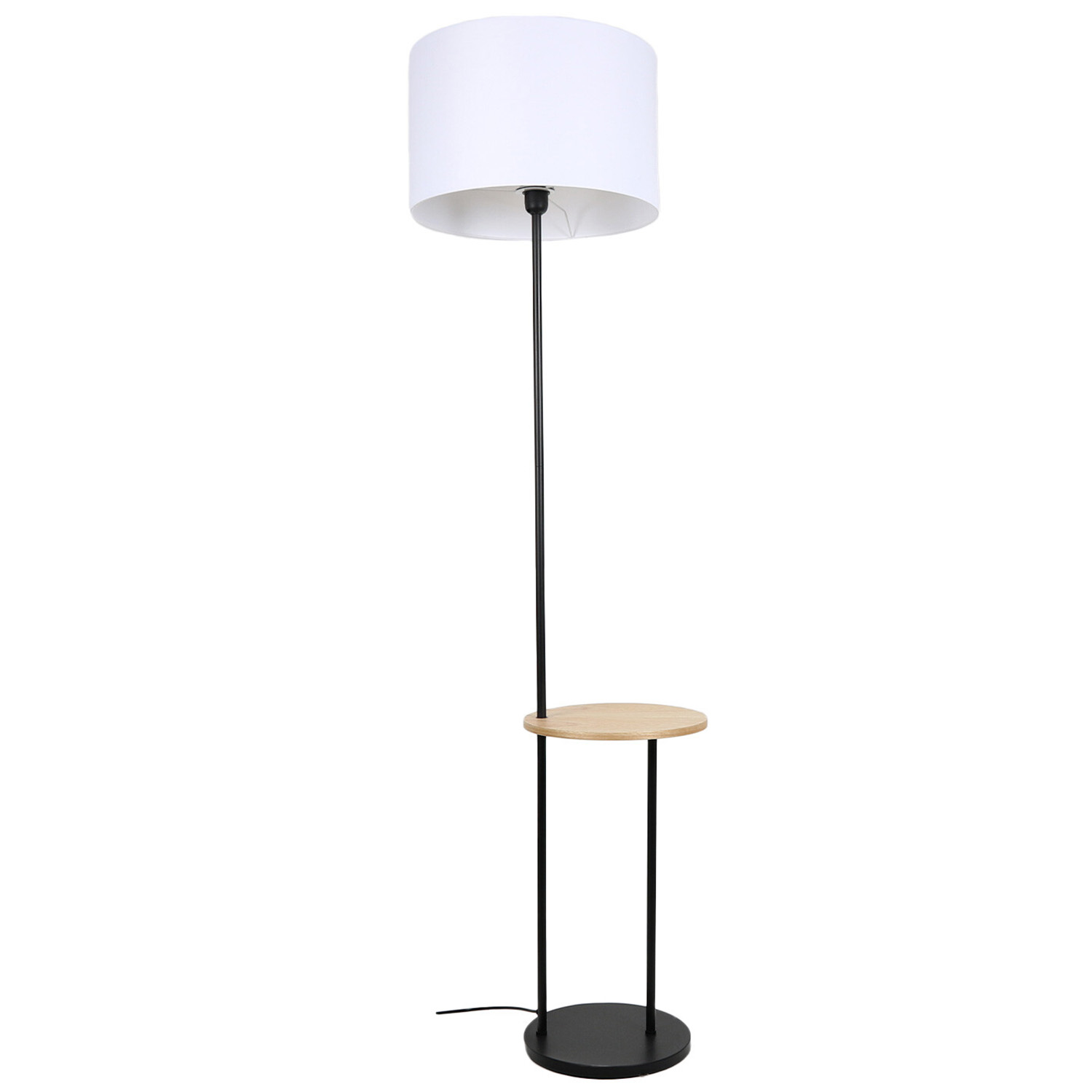 White Peter Floor Lamp with Table Image 1