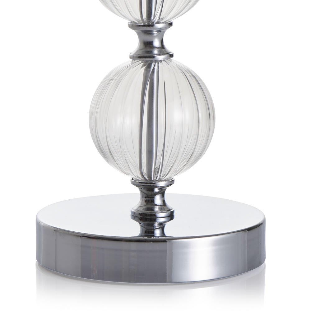Wilko Parchment Glass Ball Detail Table Lamp Image 3