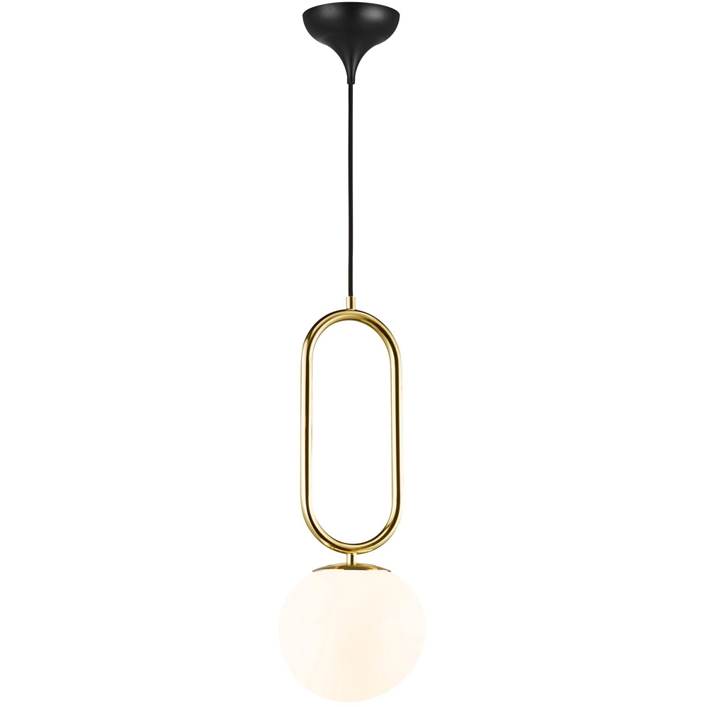 Nordlux Shapes 27 Brass Opal Glass Shade Pendant Light Image 4