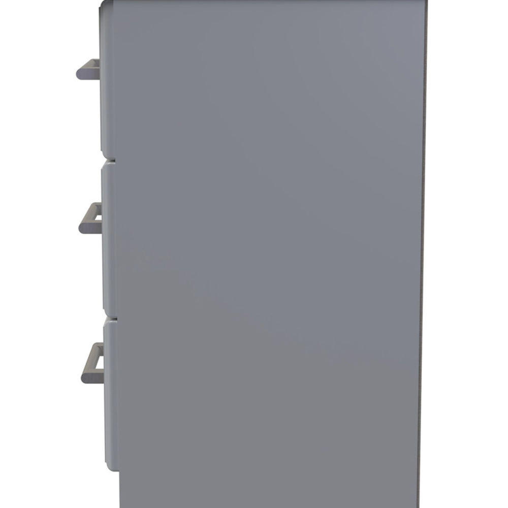 Crowndale Kent 3 Drawer Dusk Grey and Bardolino Oak Bedside Table Image 4