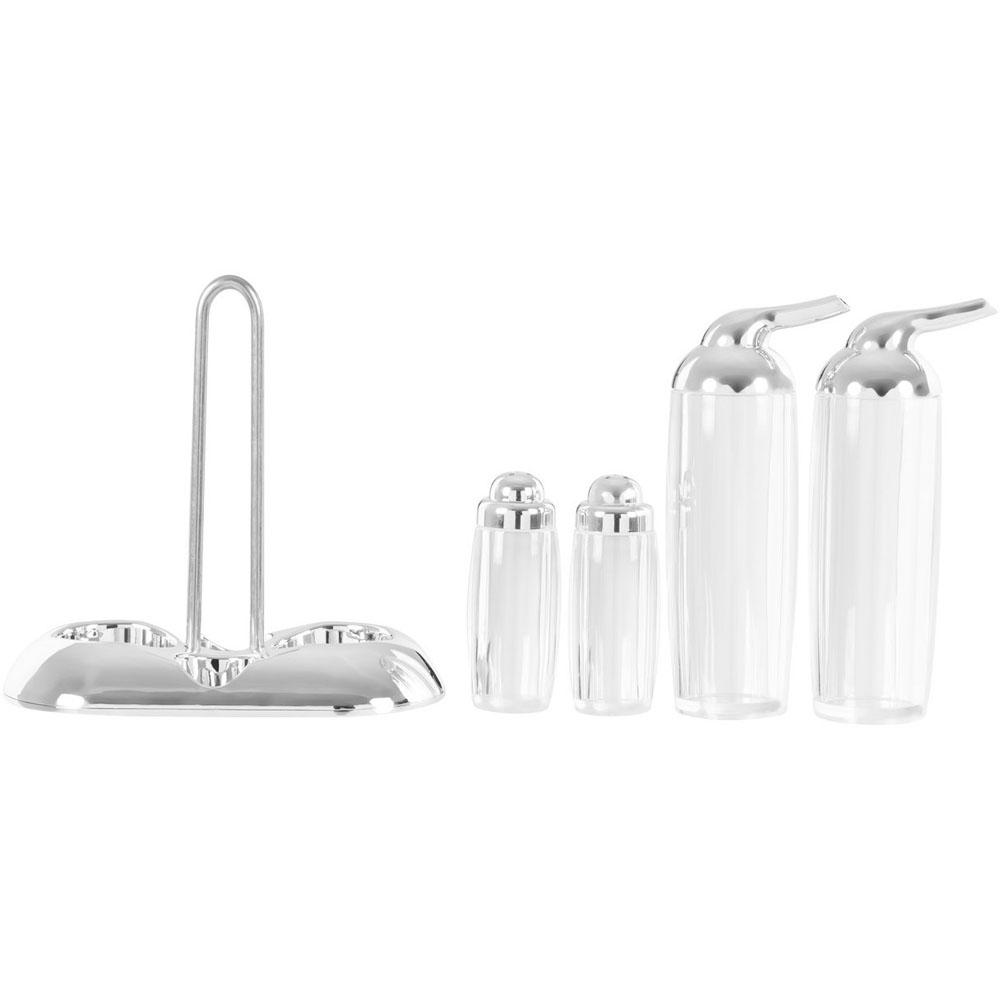 Premier Housewares Gozo Transparent and Silver Condiments Set 4 Pack Image 8