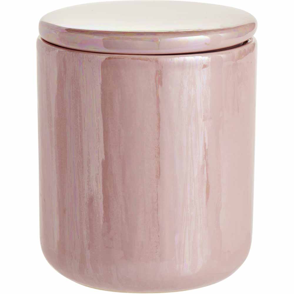 Wilko Pink Pearlescent Canister Image 1