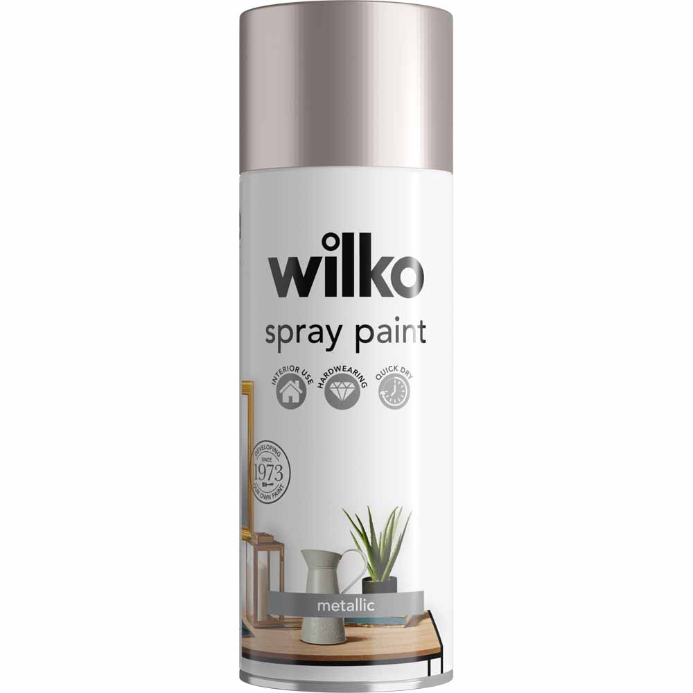 Wilko Spray Paint Rose Gold 400ml Image 1