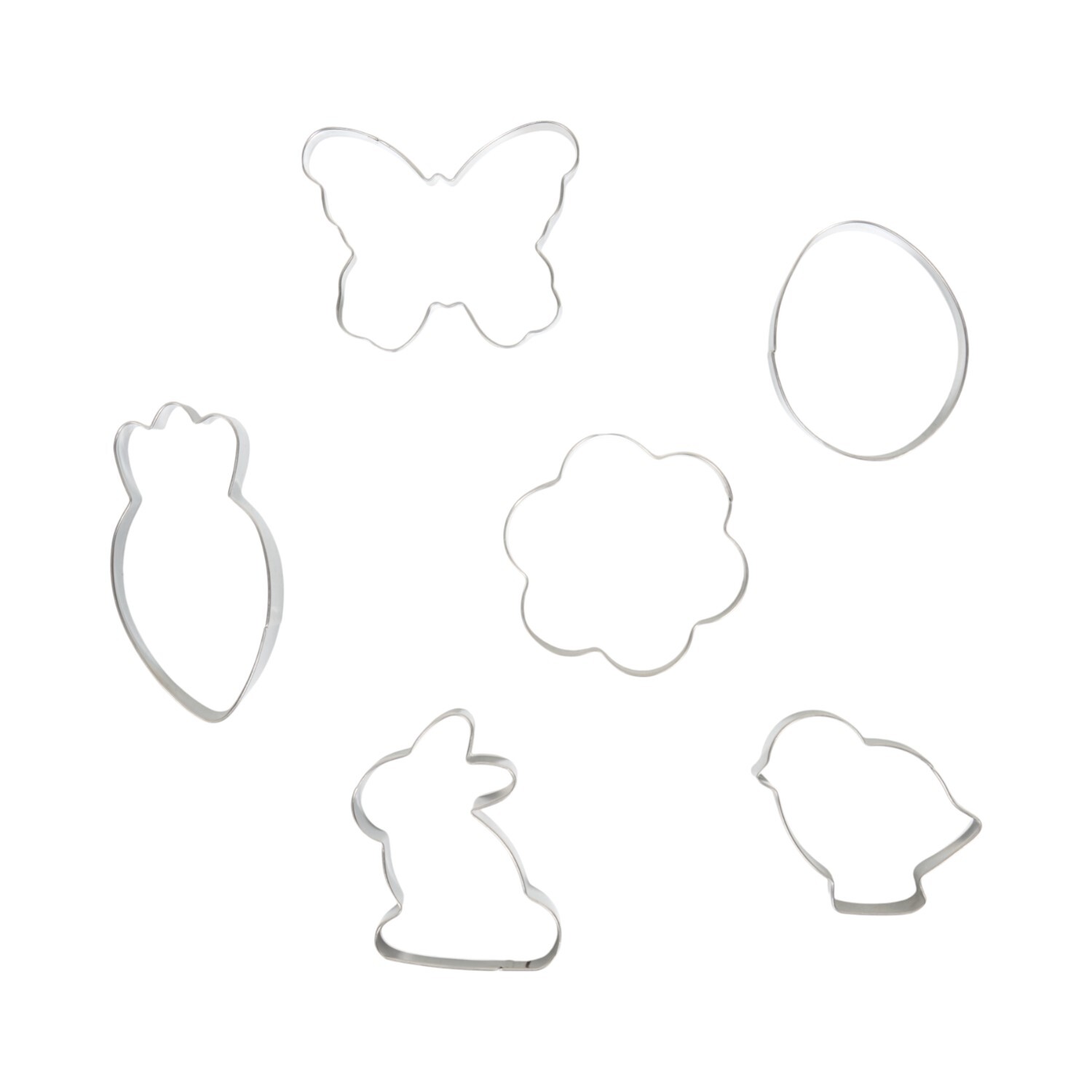 Set of 6 Stainless Steel Cookie Cutters Silver Image 2