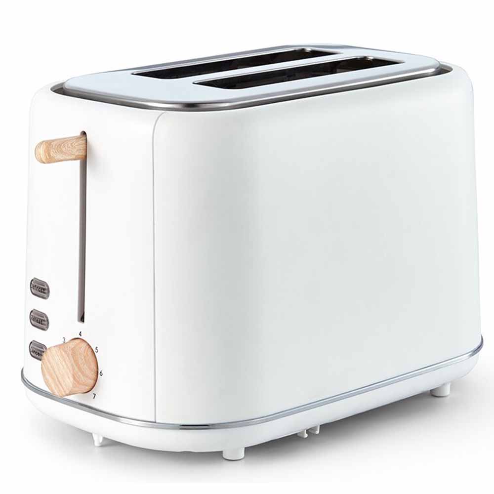 Tower Scandi 2-Slice Toaster 800W White/Wood Image 1