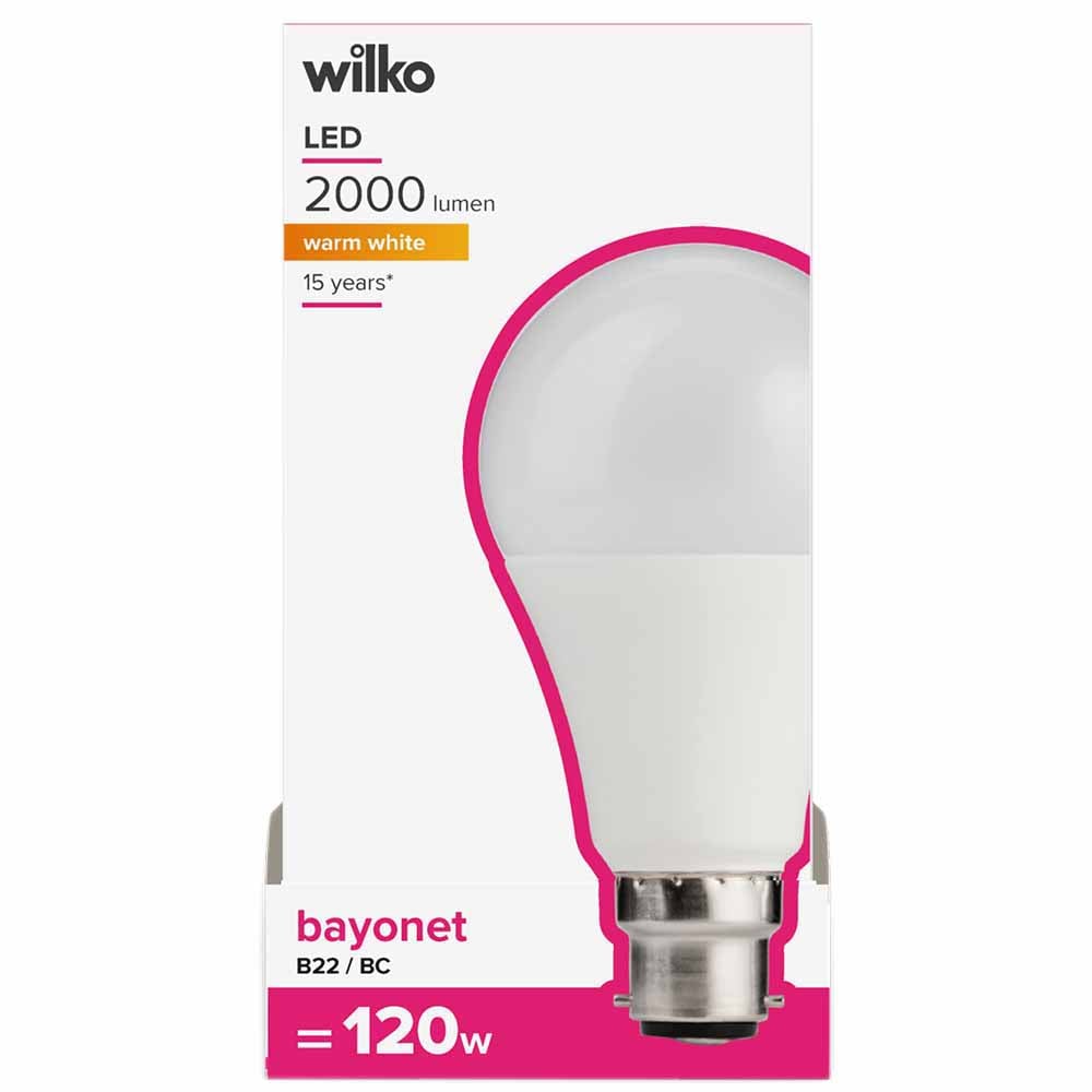 Wilko 1 pack Bayonet B22/BC 2000lm LED Standard Bulb Non Dimmable Image 1