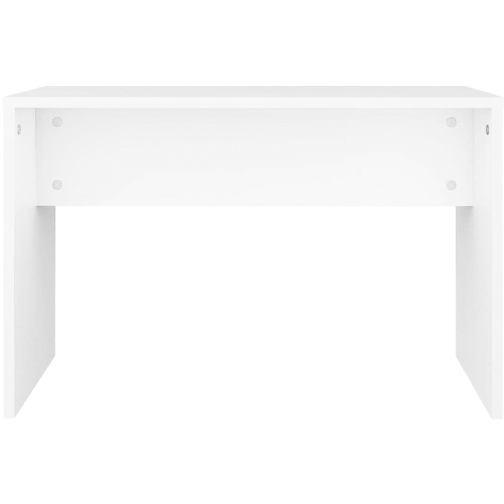vidaXL Single Drawer 2 Shelf White Dressing Table and Stool Set with Mirror Image 3
