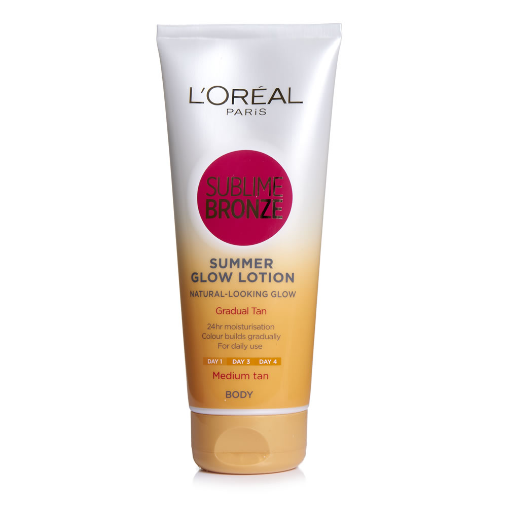 L’Oréal Paris Sublime Bronze Summer Glow Medium Gradual Tan Lotion 200ml Image