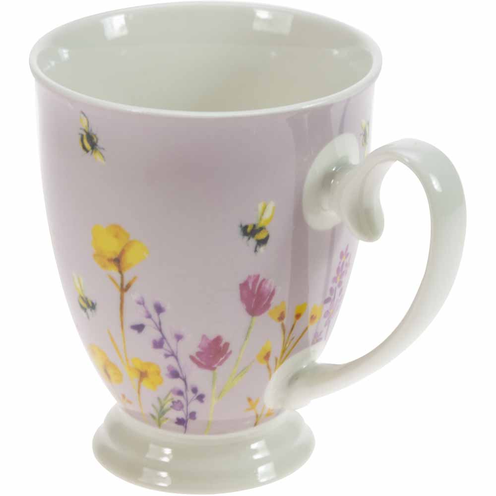 Wilko Purple Bee Design Mug Image 2