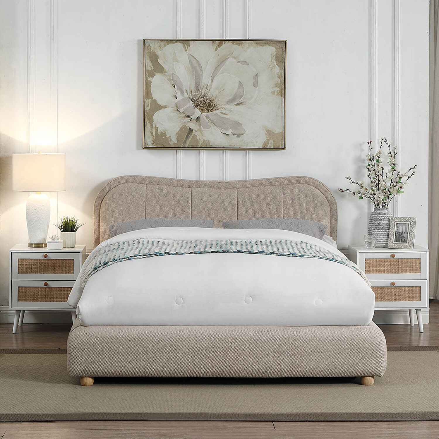 Sienna Ottoman Bed Taupe Double Image 1