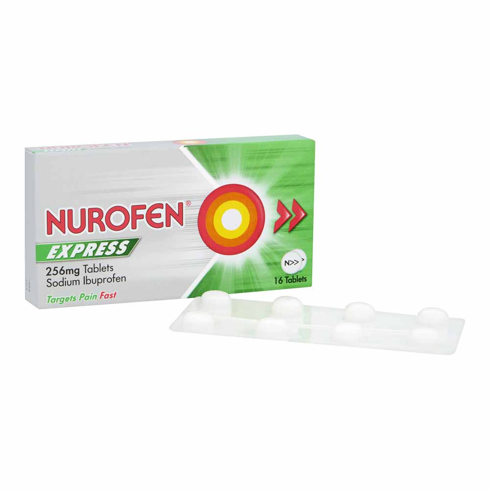 Nurofen Ibuprofen Express Tablets 256mg 16pk Image 3