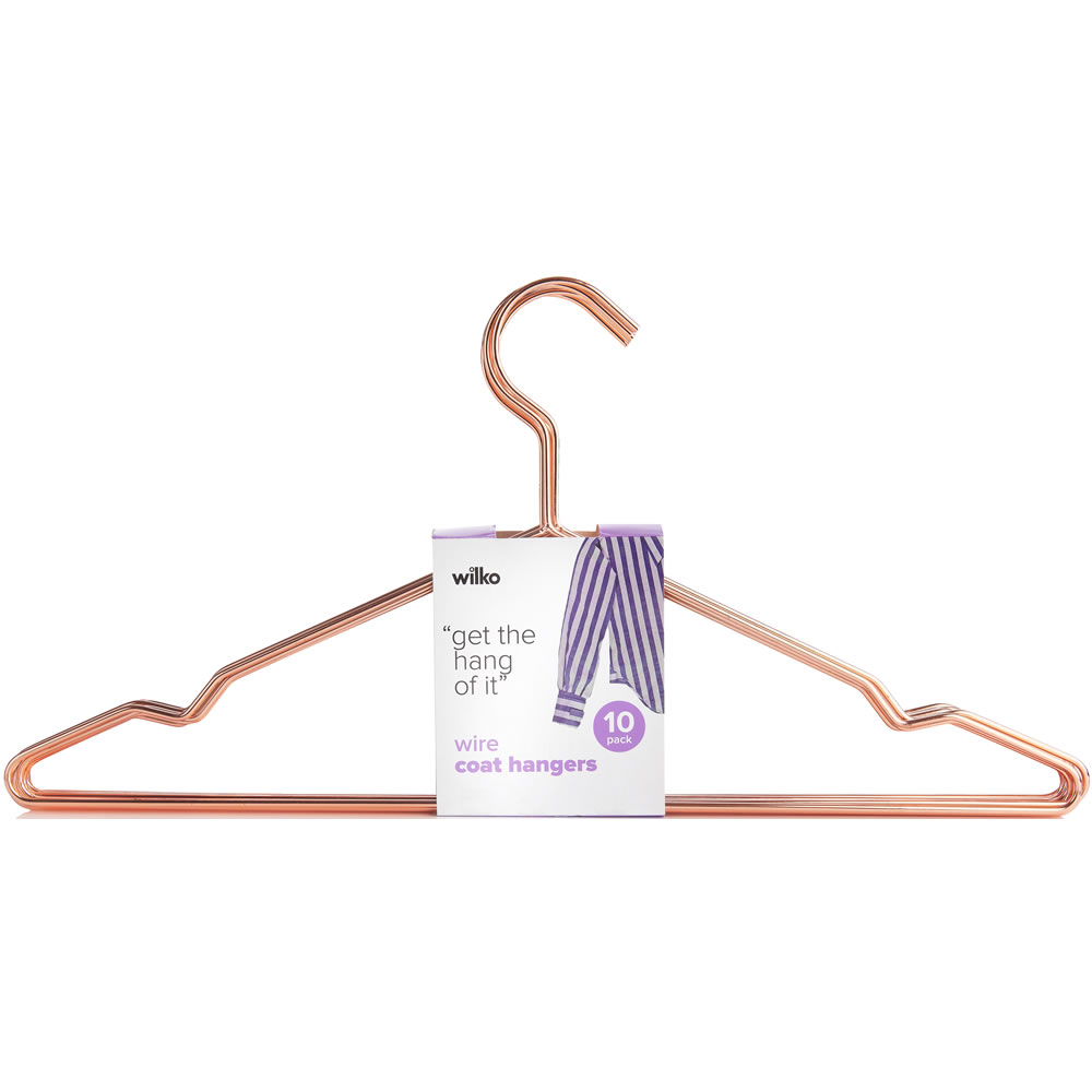 Wilko Copper Wire Coat Hangers 10 Pack Image