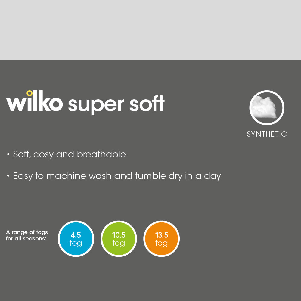 Wilko King Size Washable Supersoft Duvet 10.5 Tog Image 4