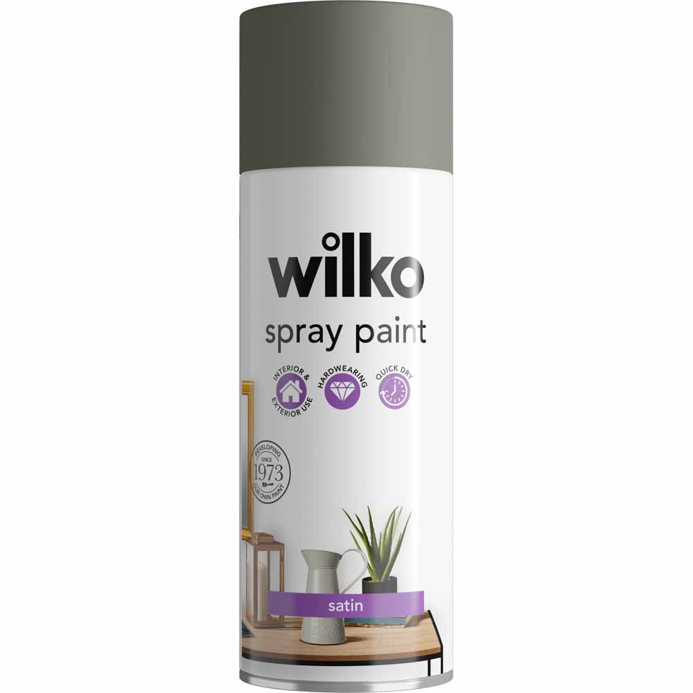 Wilko Storm Cloud Satin Spray Paint 400ml Image