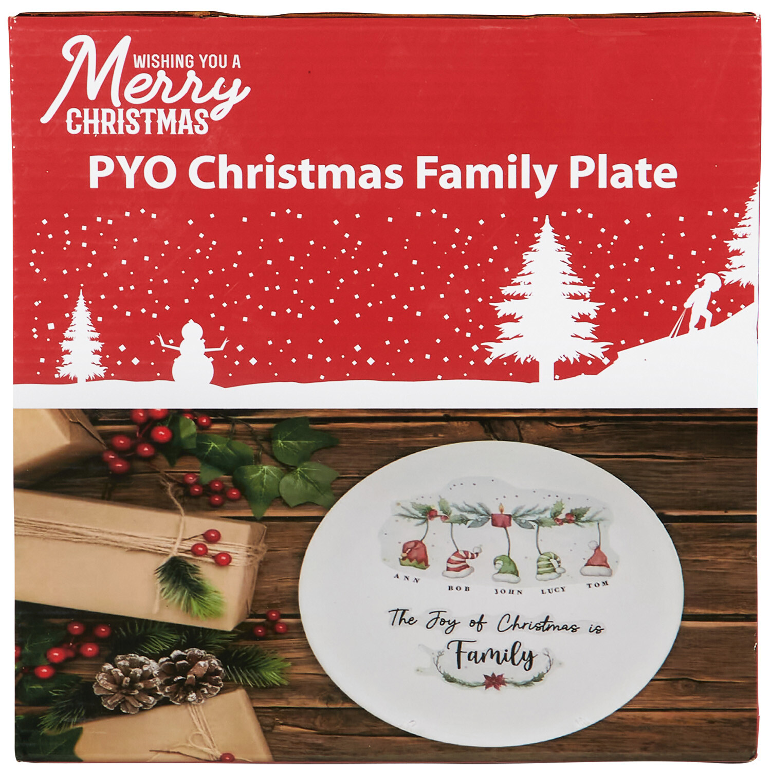 Paint Your Own Christmas Family Plate - White Image 1