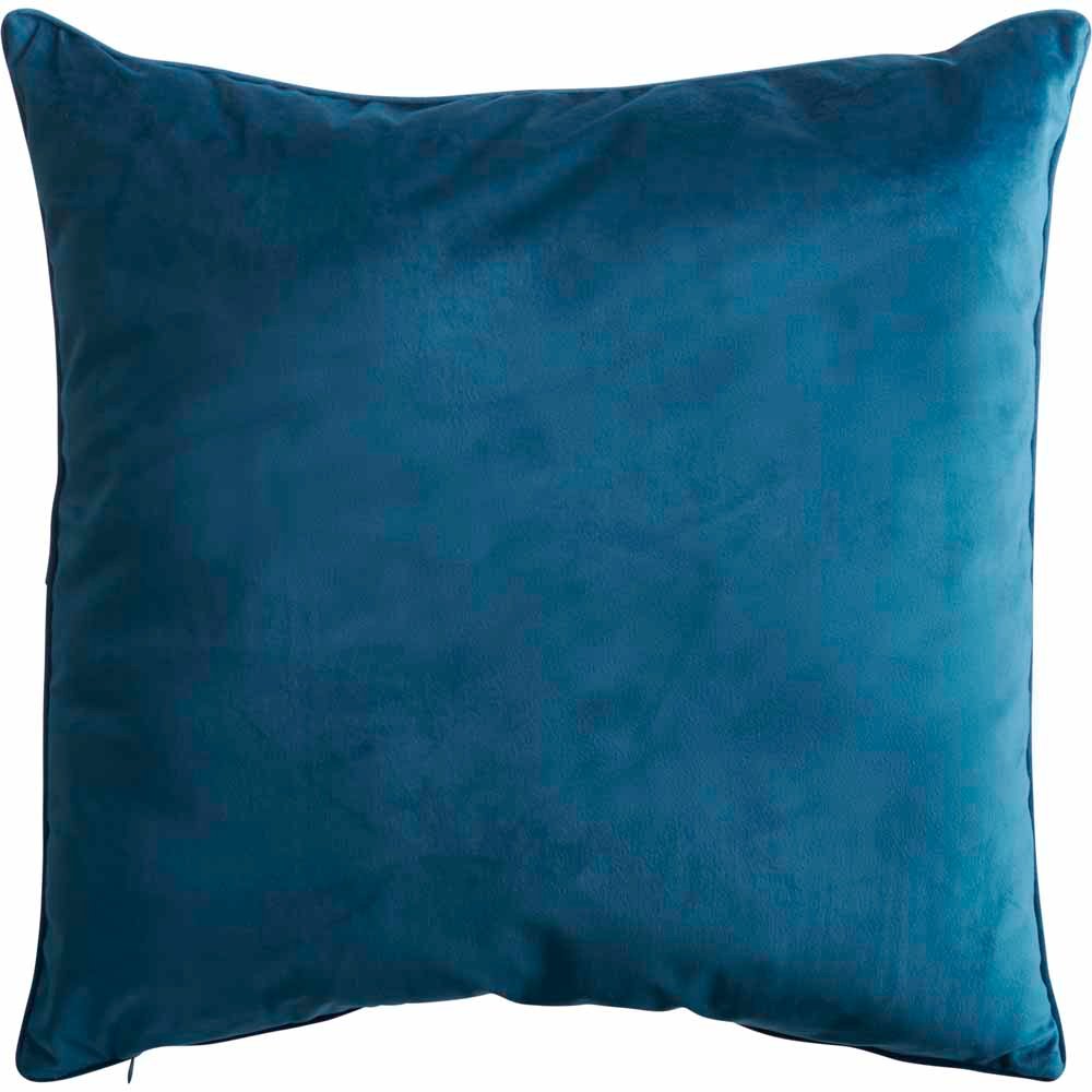 Wilko Teal Velour Cushion 55 x 55cm Wilko