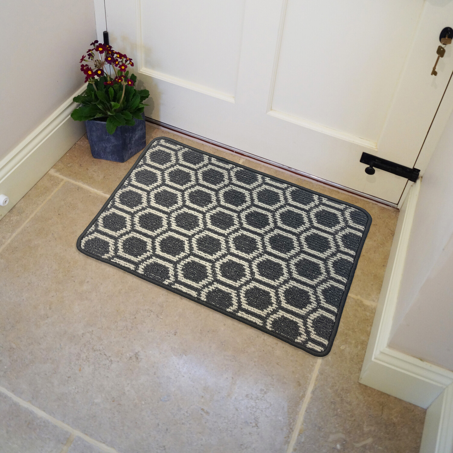 Georgina Washable Mat Grey Image 2