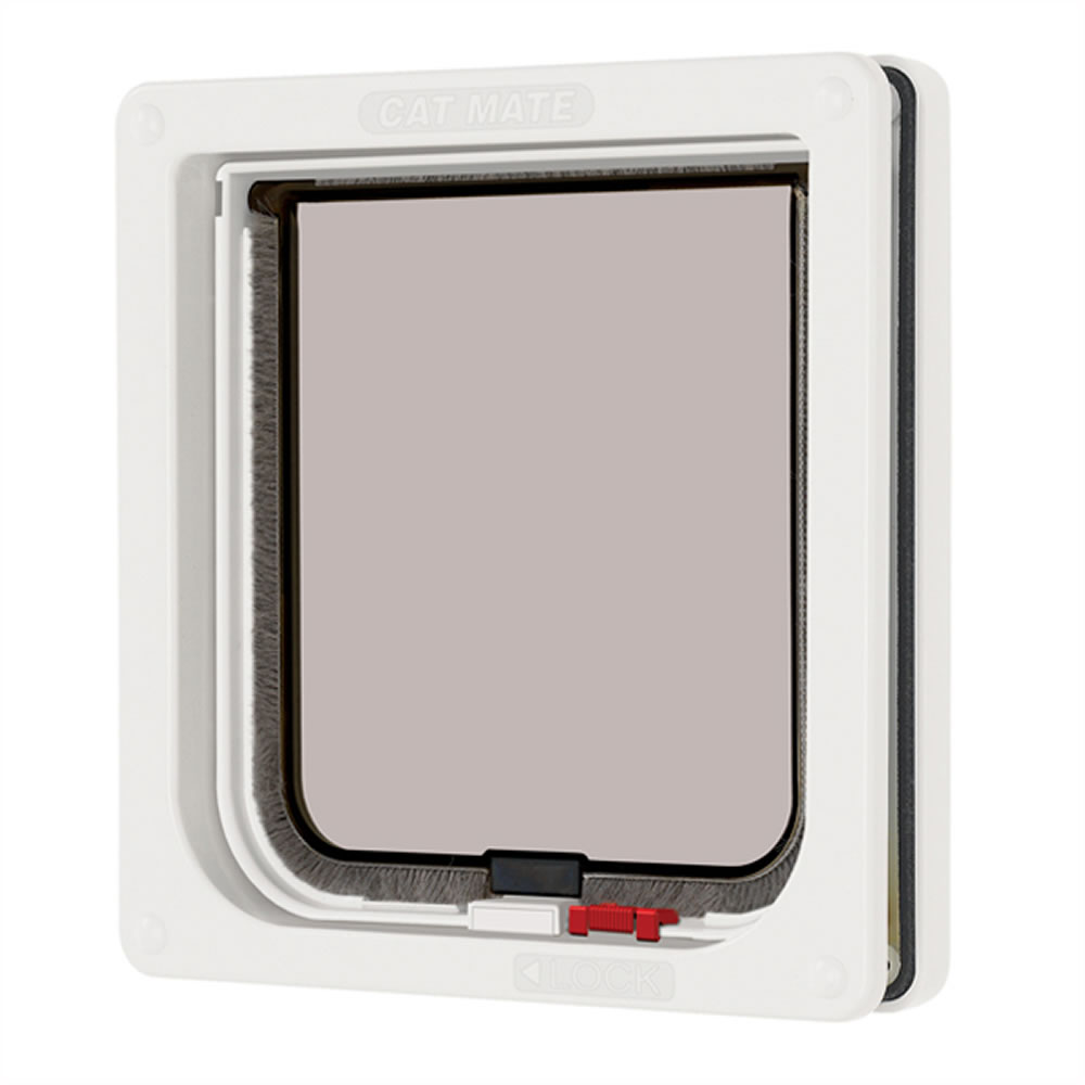 Rosewood White Lockable Cat Flap Image