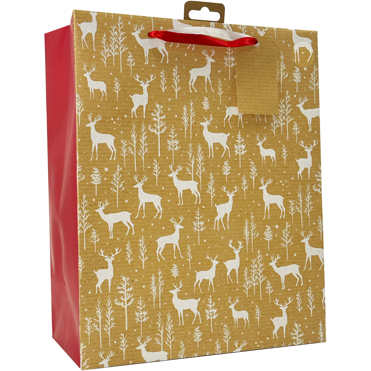 Scandi Reindeer Gift Bag Brown Image 2