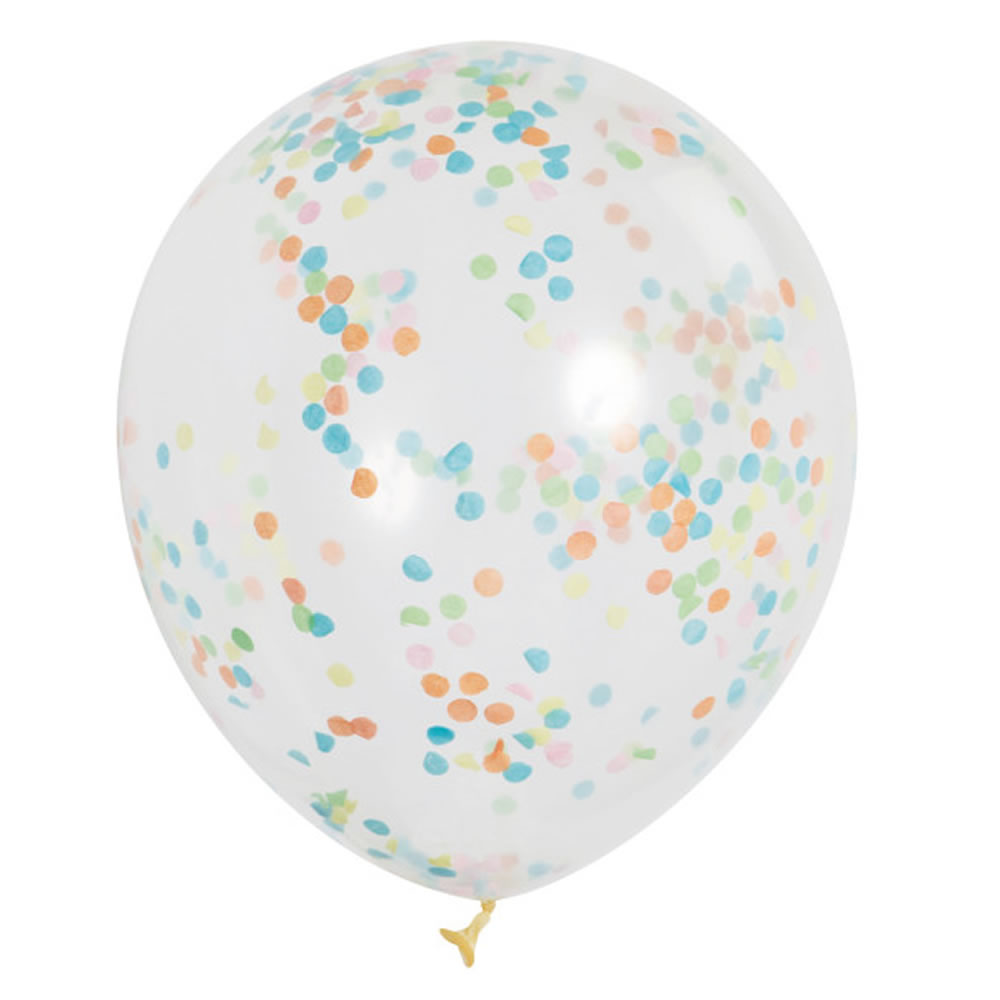 Wilko Multicoloured Confetti Balloons 6 pack Wilko