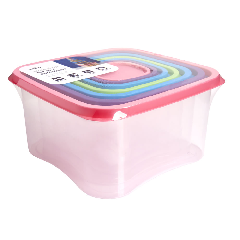 Wilko Rainbow Storage Container 7 Piece Set Wilko