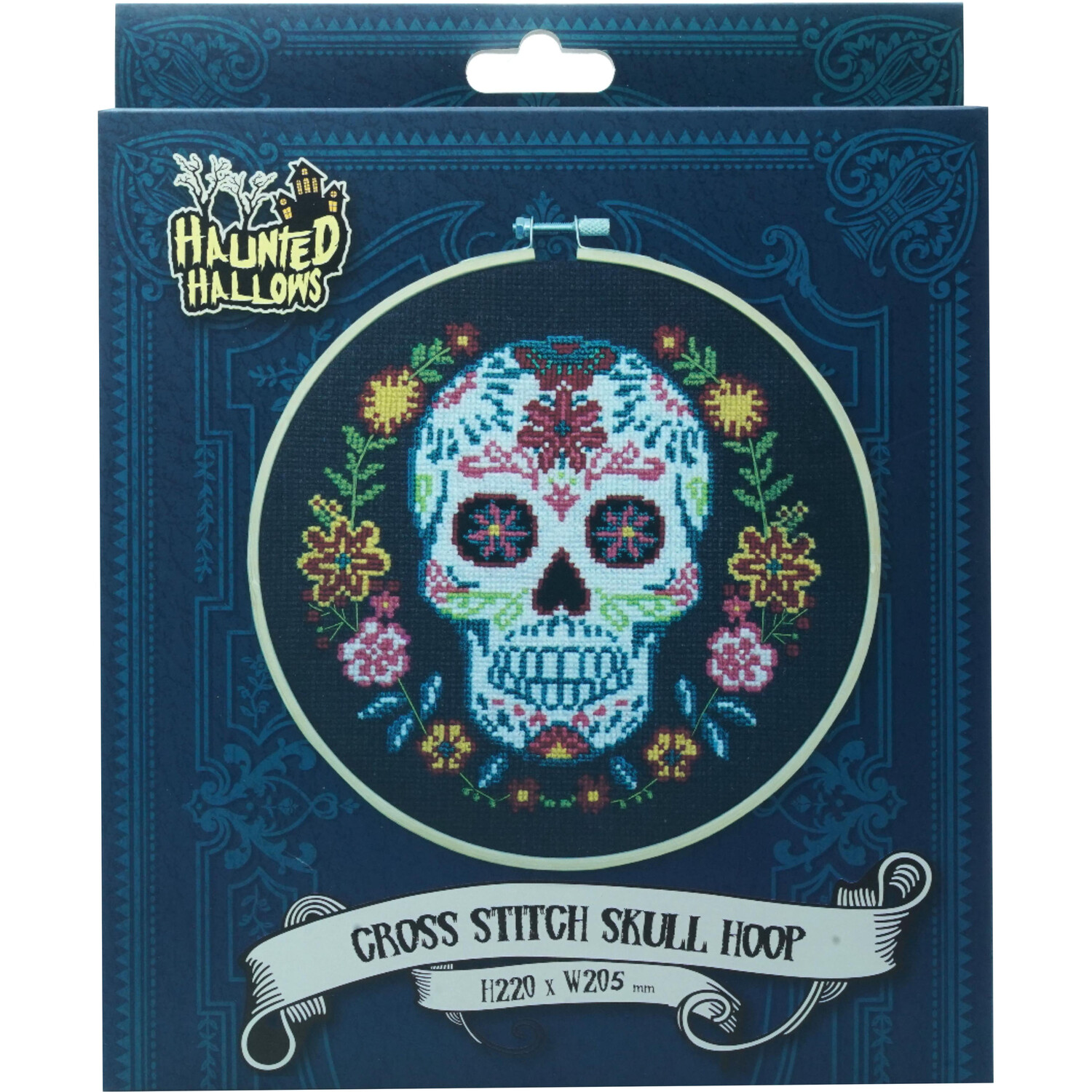 Cross Stitch Skull Hoop Kit Image 3