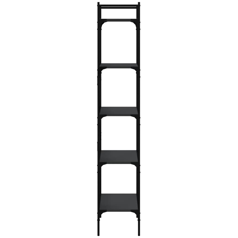 vidaXL 5 Shelf Black Industrial Style Bookcase Image 5