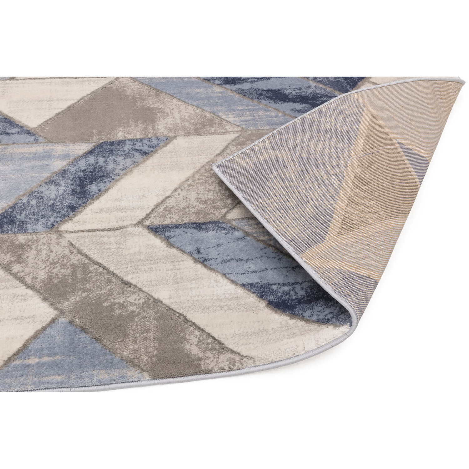 Seattle Blue and Grey Geo Rug 170 x 120cm Image 3