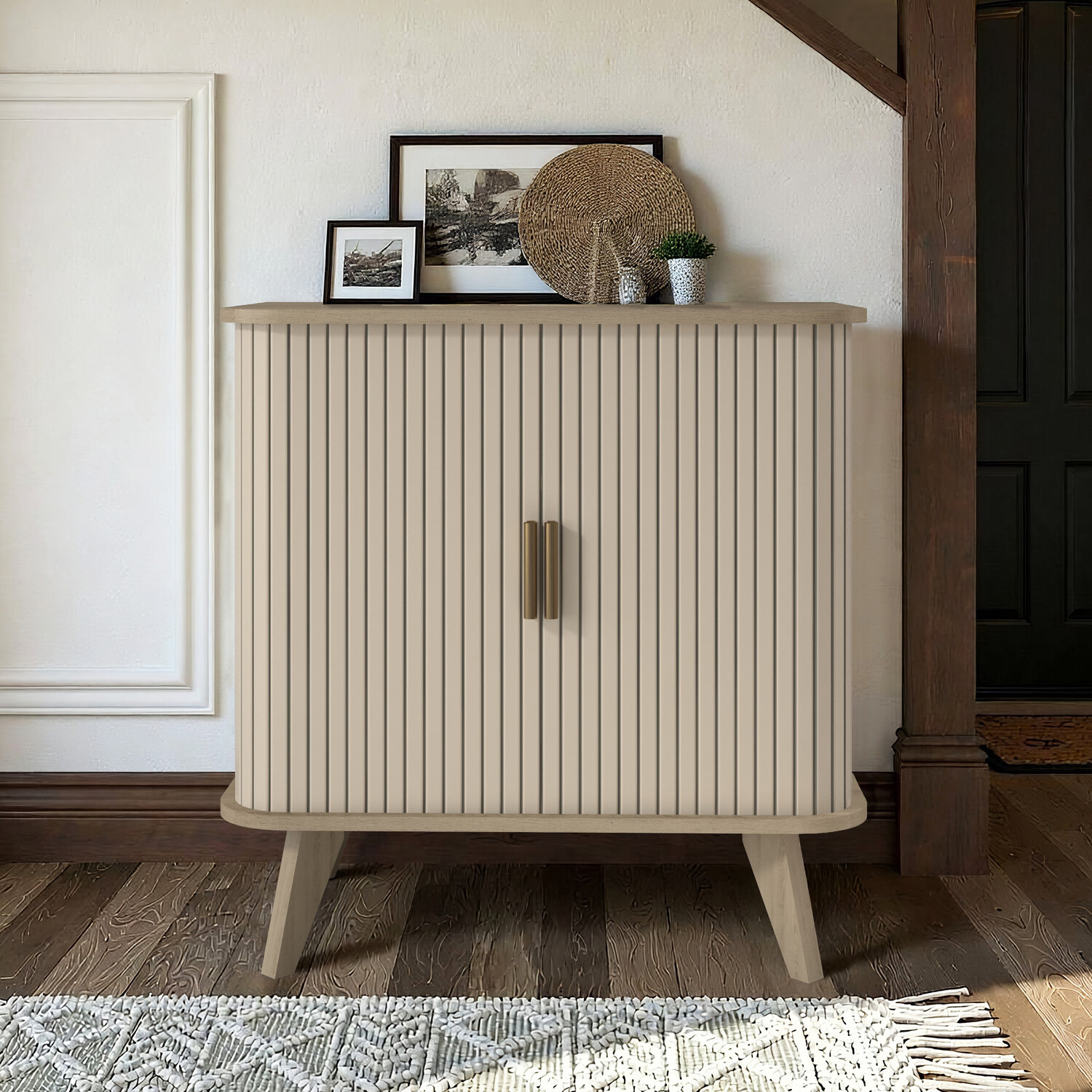 Mateo Sliding Door Sideboard Cream Image 1