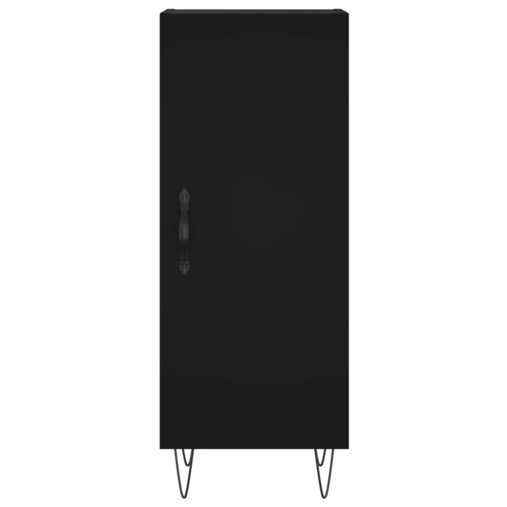 vidaXL Single Door Black Wooden Sideboard Image 5