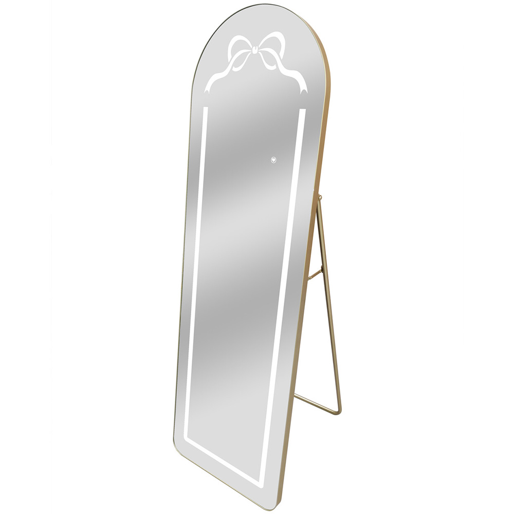 Standing LED Bow Mirror Gold Image 3