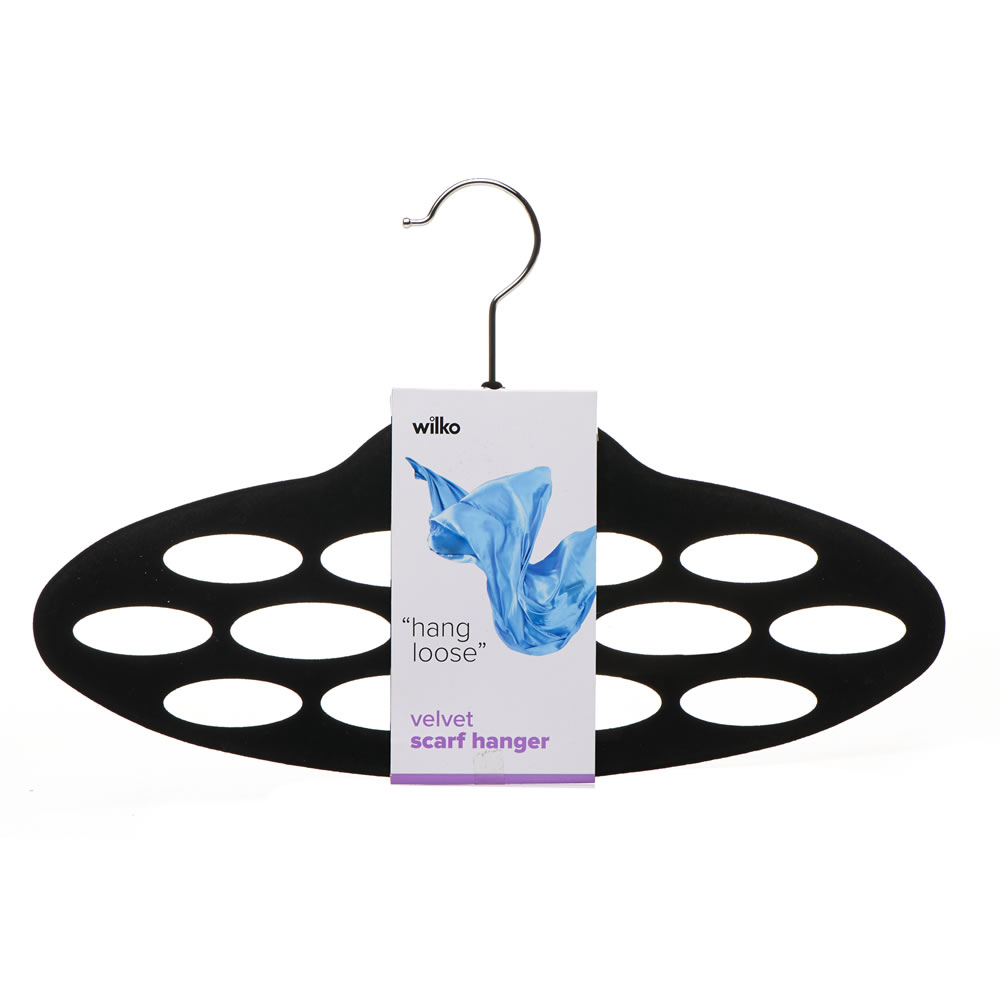 Wilko Scarf Hanger Velvet Black Wilko