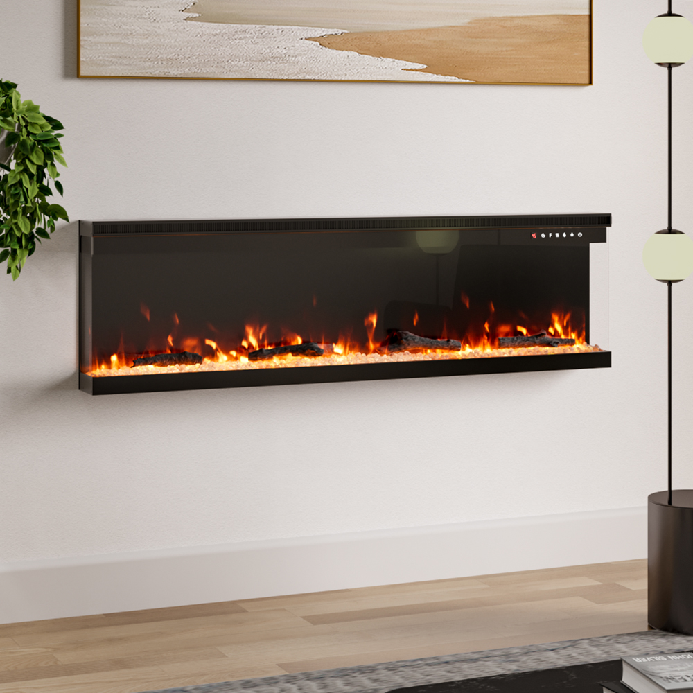 Living and Home 12 Flame Colour 3 Side Inset or Freestanding Electric Fireplace with Remote 60 inch Image 7