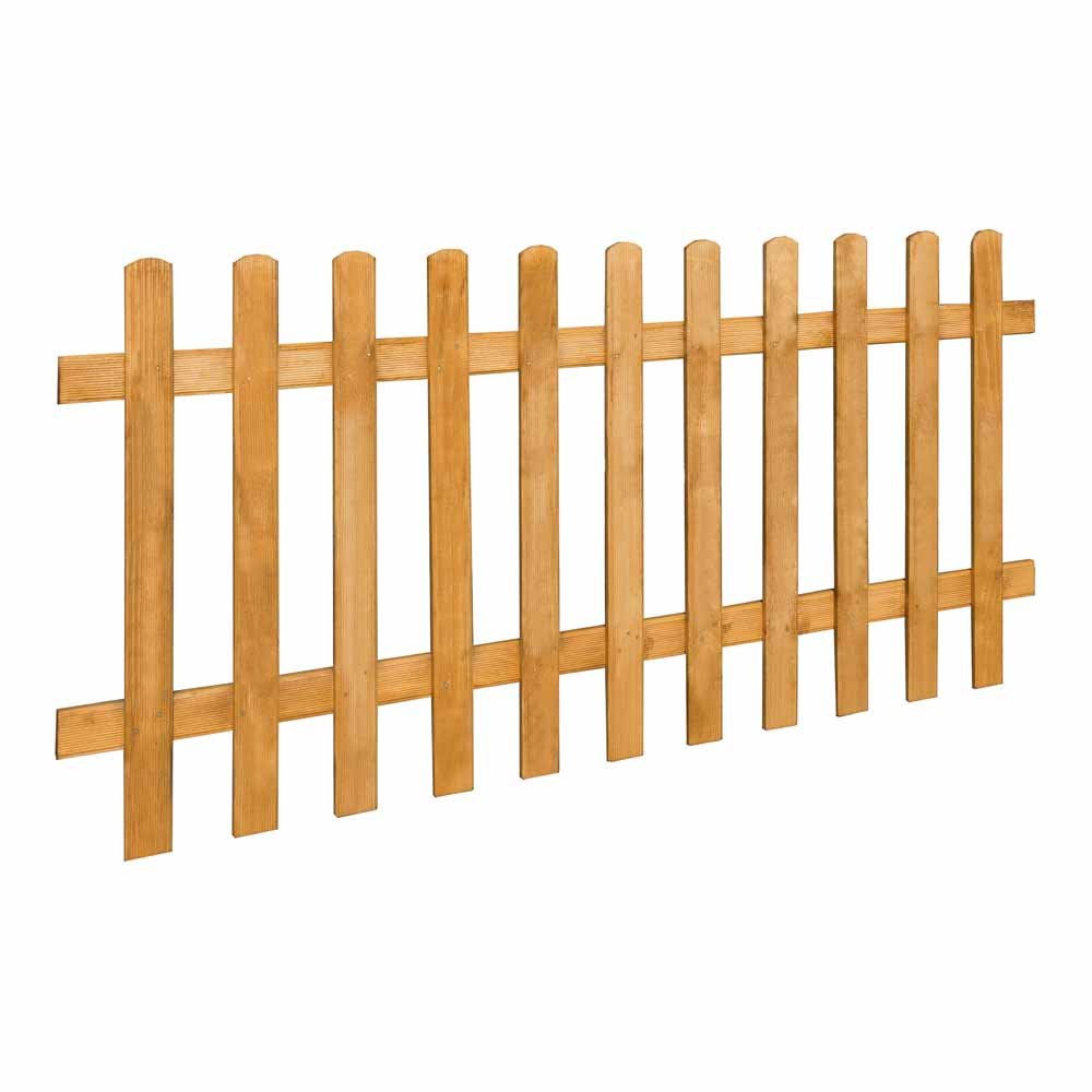 Forest Garden Pale Picket Fence Panel 6 x 3ft 4 Pack Image 2