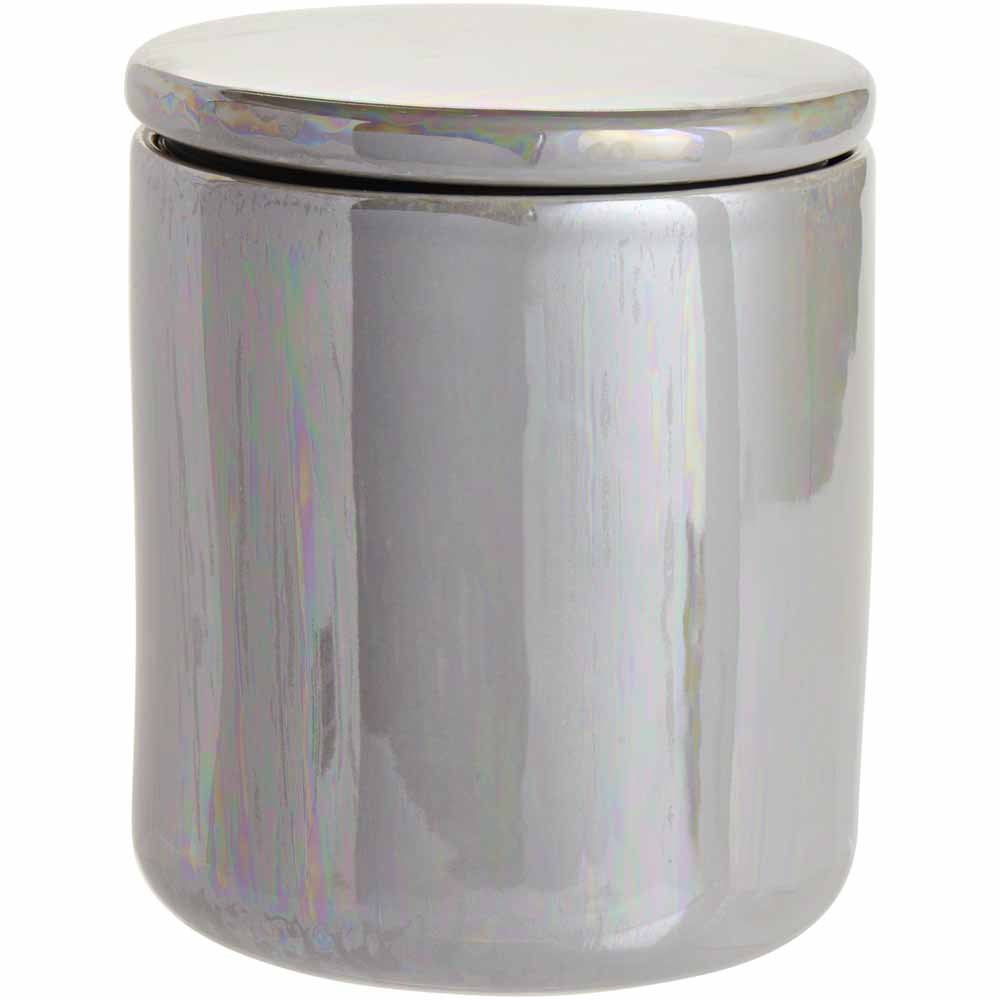 Wilko Grey Pearlescent Canister Image 1