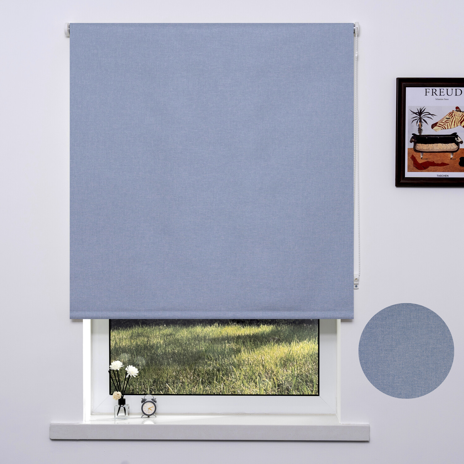 Trends Textured Blackout Blinds - Denim Blue / 60cm Image 2