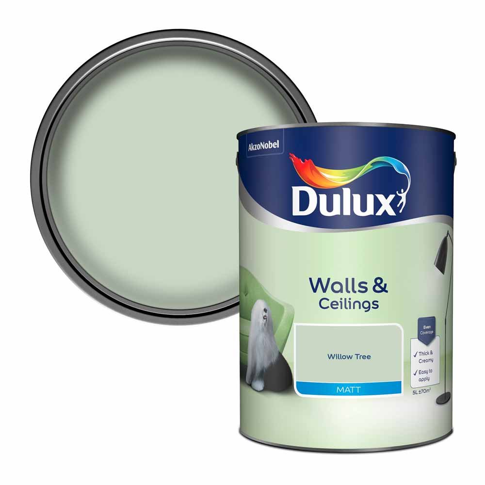Dulux Wall & Ceilings Willow Tree Matt Emulsion Paint 5L Image 1