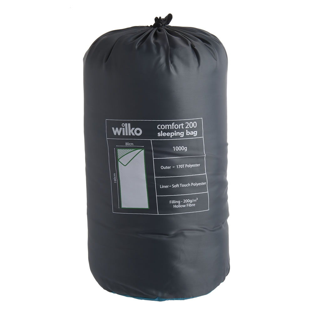 Wilko Soft Touch Sleeping Bag 200gsm Wilko