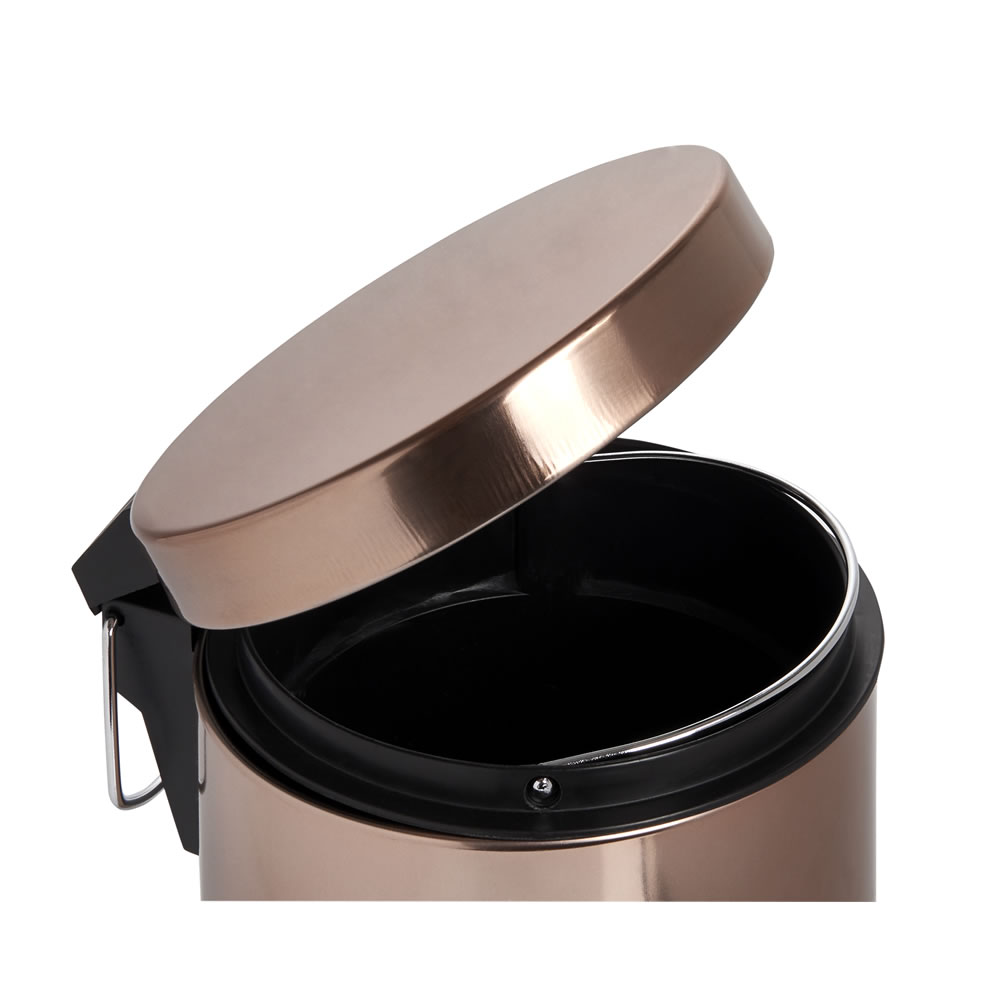 Wilko Rose Gold Pedal Bin Wilko