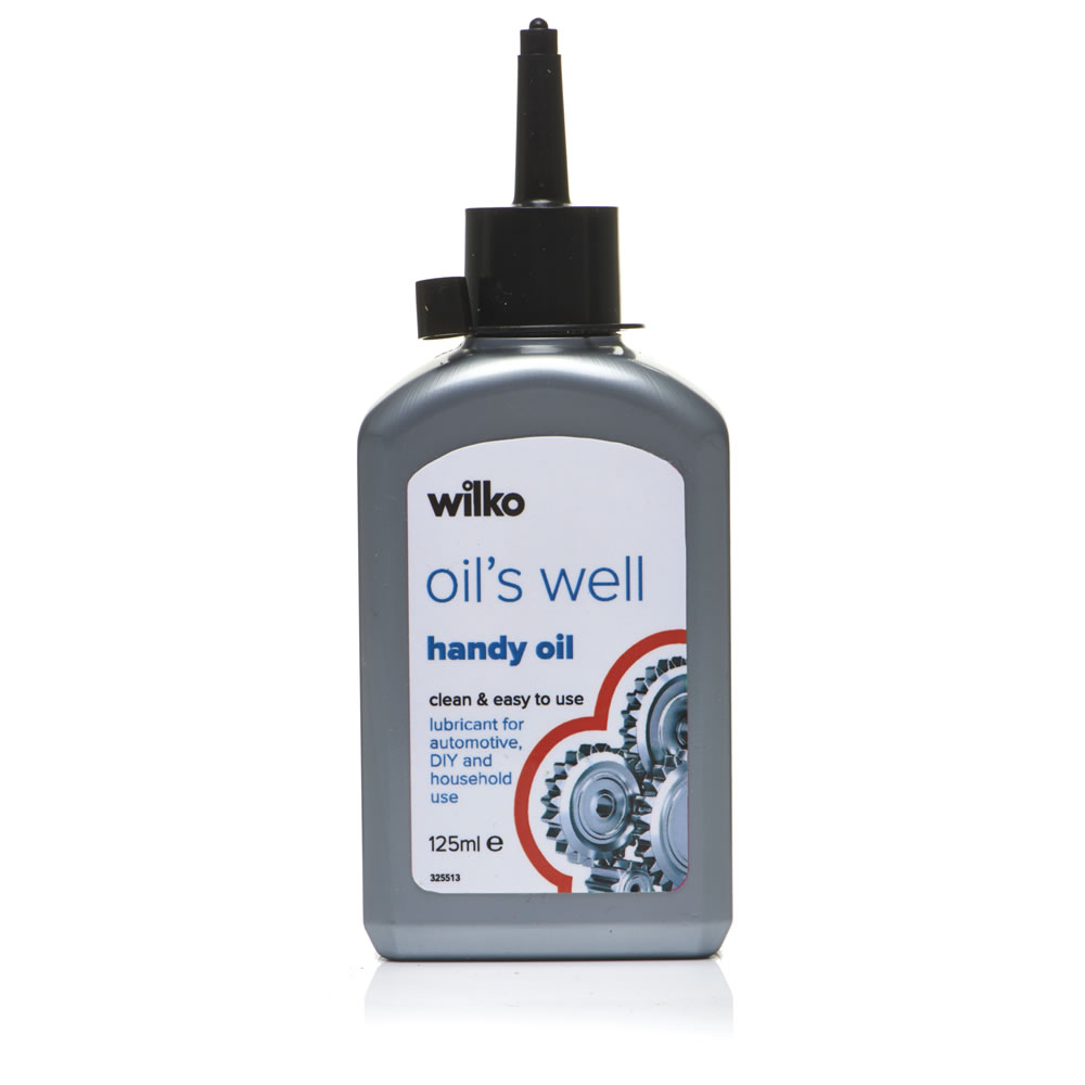 Wilko 125ml Handy Oil A light lubricating oil suitable for automotive, DIY and household use. Keep out of reach of children. Always read instructions. Wilko 125ml Handy Oil