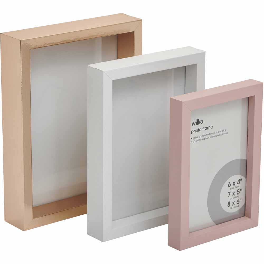 Wilko Blush Multi Photo Frame 3pk Wilko