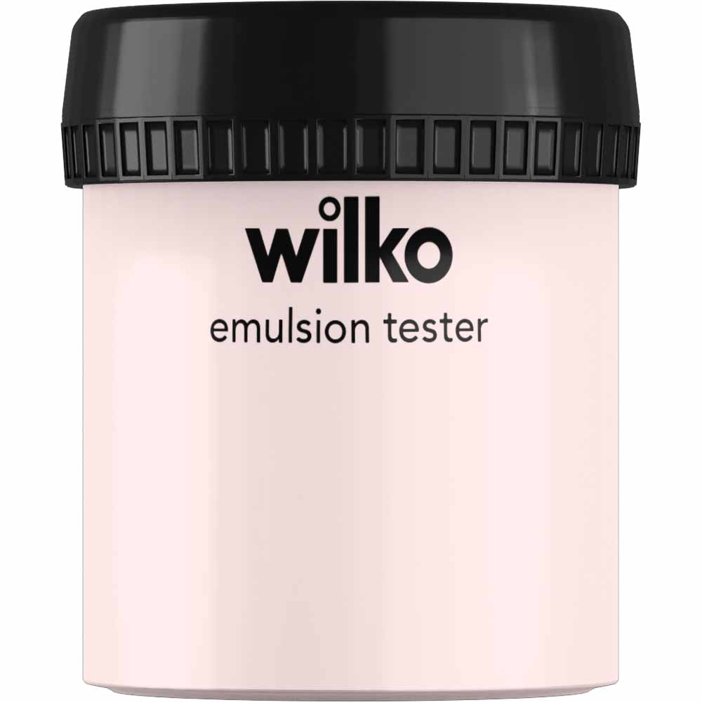 Wilko Tester Pot Pink Harmony Emulsion Paint 75ml Test the look and feel of your favourite colour on your walls with this tester pot of our emulsion paint in pink harmony shade. Also known as latex paint, it consists of a pigment and binder that binds with water used as a carrier. Our water-based paints are the most common and environmentally responsible paint options. This paint dries in two to four hours, provides great colour retention over time and produces fewer odours. These water-based paints are the first choice for interior paints and are the most popular choice for professionals and DIY. Our paint can be used on walls, ceilings, interior and exterior wood and metal (such as front doors and skirting boards) and still provide the durability of traditional solvent-based paints. This water-based paint contains minimal VOC, meaning it has 0-0.29% of the volatile organic compound, which means the paint won't release harmful gas compared to traditional paint. Since the paint contains minimal VOC, it helps improve the air quality, is better for the environment and has a subtler odour. Size: 75ml.