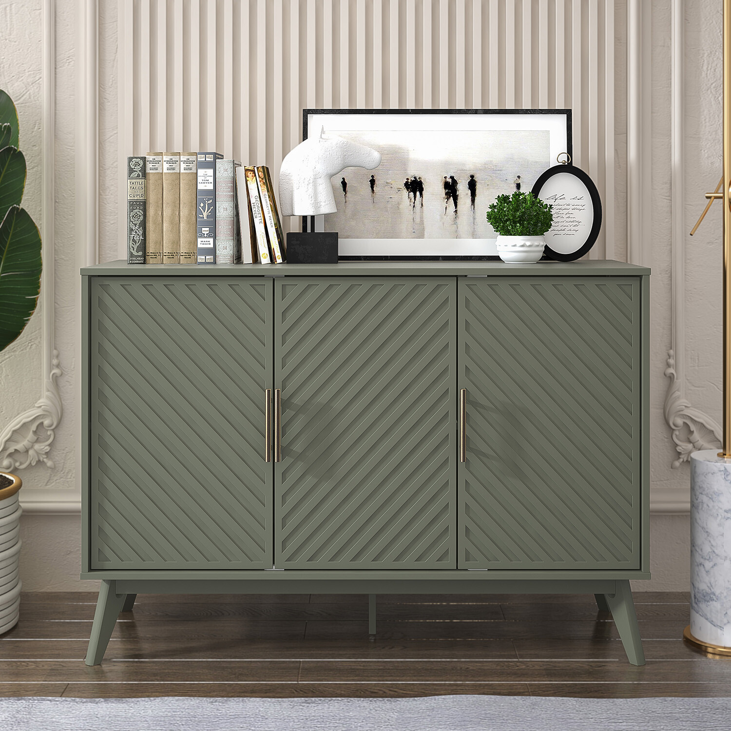 Cora 3 Door Green Sideboard Image 5