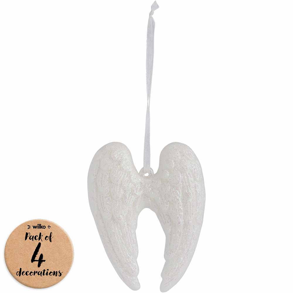 Wilko Magical Angel Wing Ornament 4pk Image 1