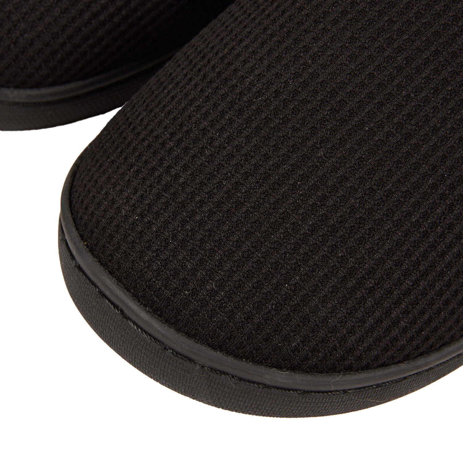 Mens Black Memory Foam Slippers - Black Image 3