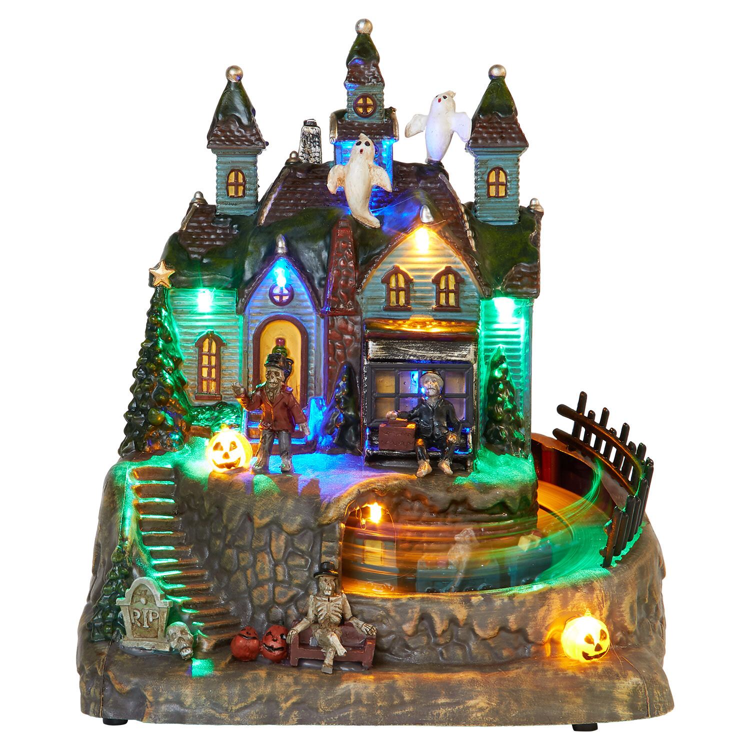Haunted LED House Model Scene Multicolour Image 4