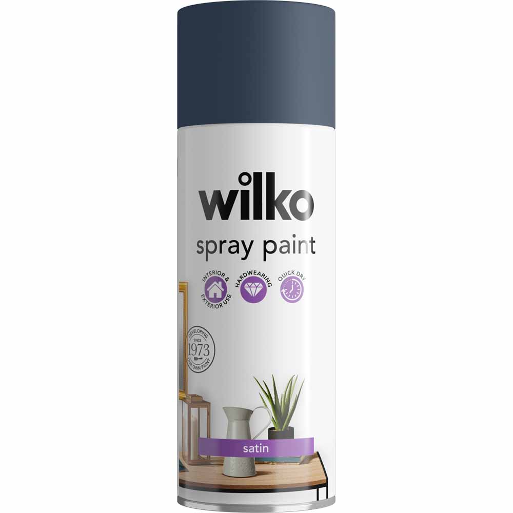 Wilko Blueberry Splash Satin Spray Paint 400ml Image