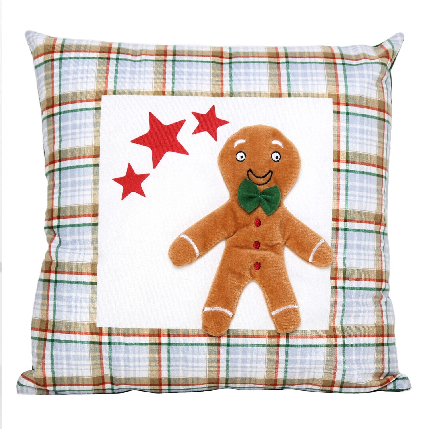 3D Gingerbread Cushion - White Image 1
