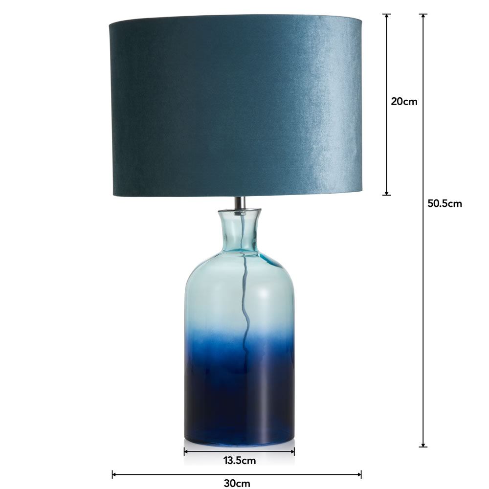 Wilko Teal Ombre Table Lamp Wilko