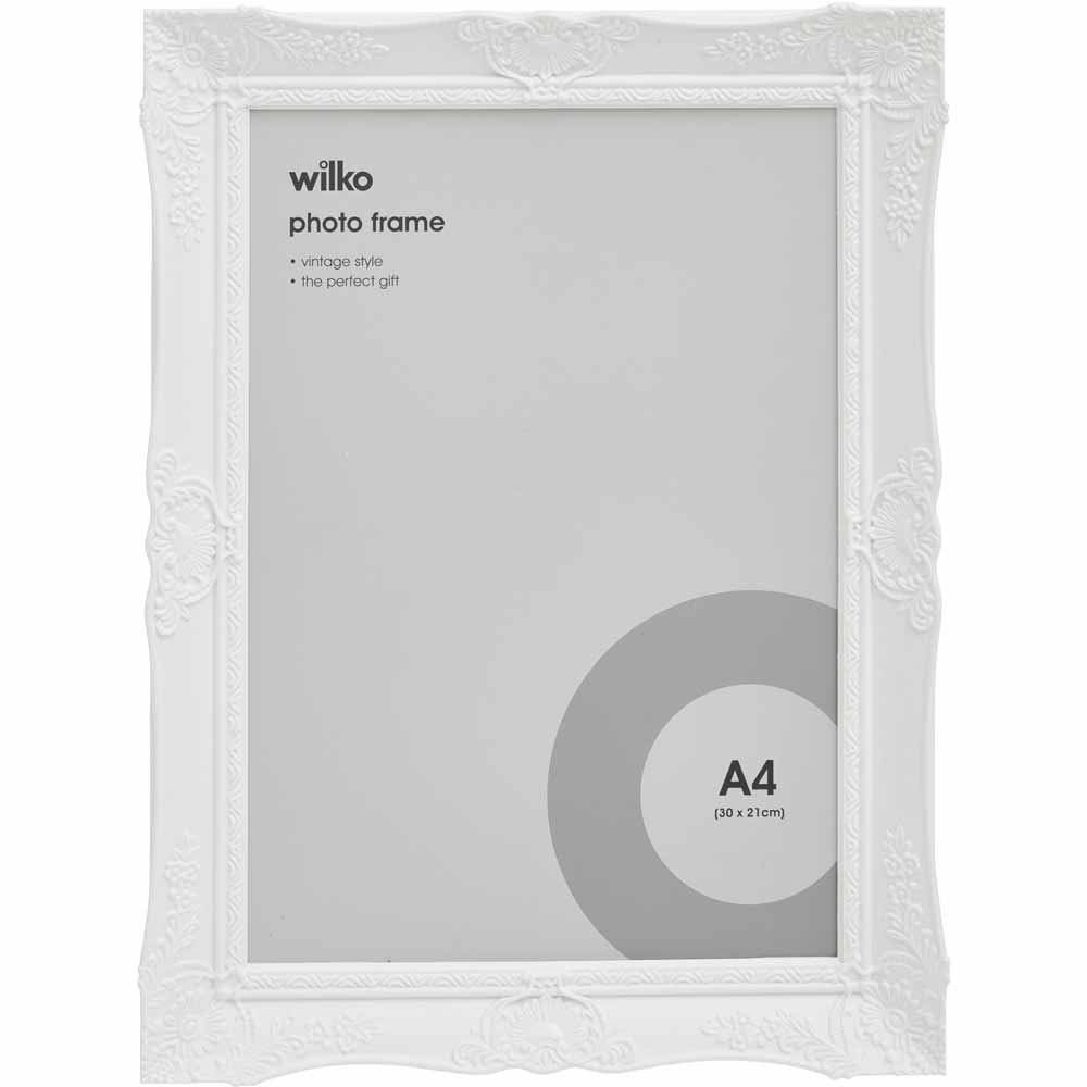 Wilko White Vintage Frame A4 Image 1